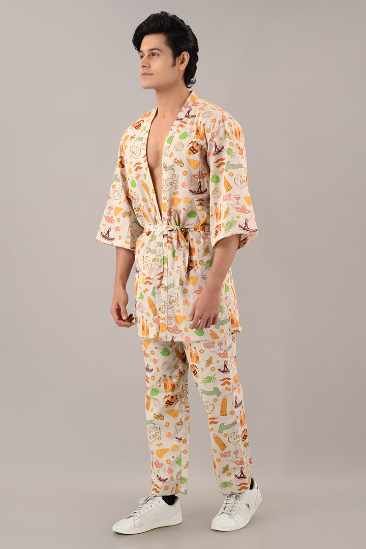 Italian summer kimono jacket Coord set with pants
