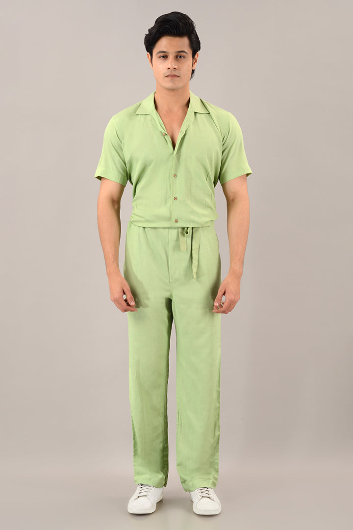 Pistachio green line jumpsuit