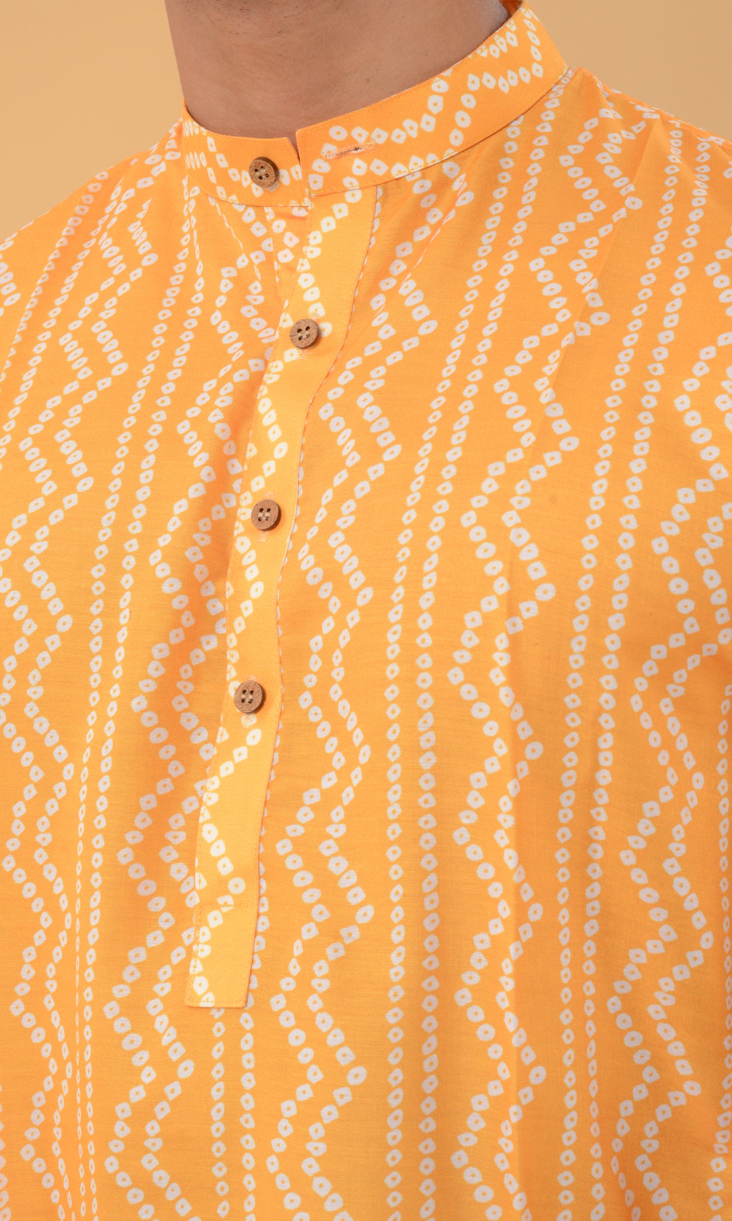 Yellow bandhani kurta