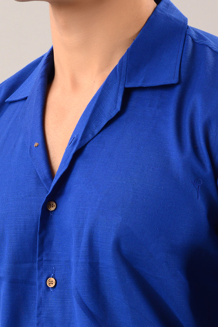 Blue linen jumpsuit