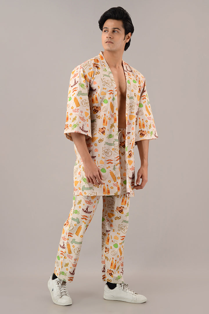 Italian summer kimono jacket Coord set with pants