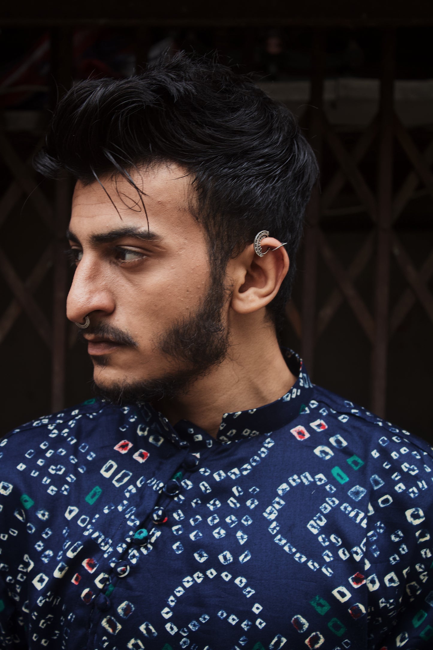 Blue bandhani kurta