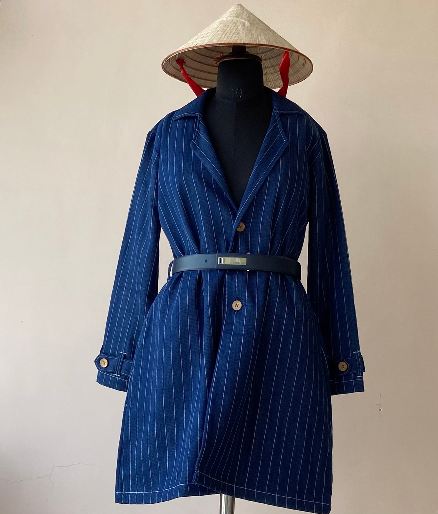 Handwoven Denim long trench