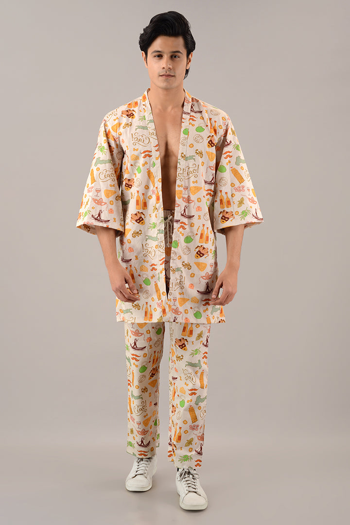 Italian summer kimono jacket Coord set with pants