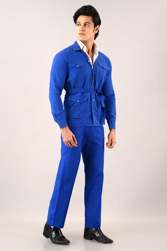 Blue over shirt (shacket) with pants