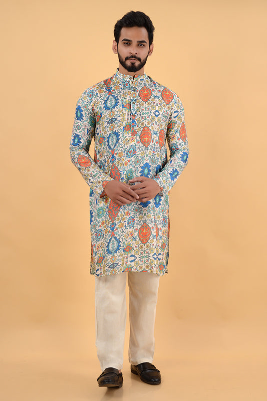 Multi colour printed kurta