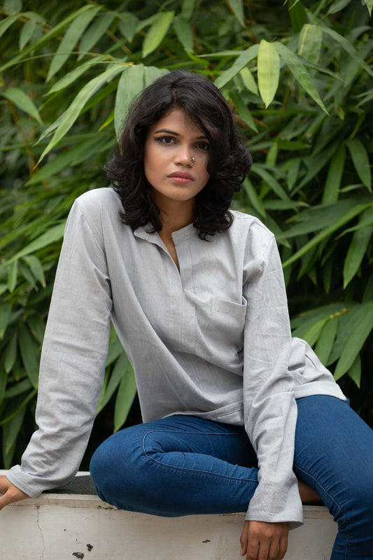 Karo short kurta style shirt