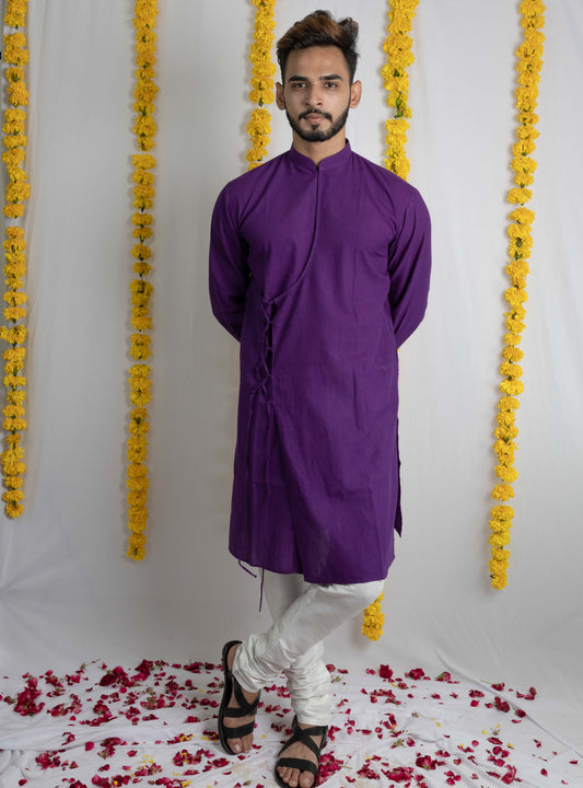 Purple Angrakha kurta