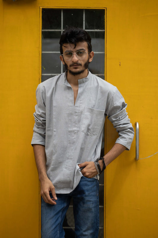 Karo short kurta style shirt