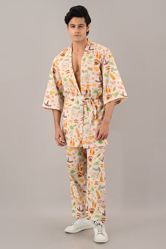 Italian summer kimono jacket Coord set with pants