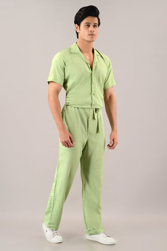 Pistachio green line jumpsuit