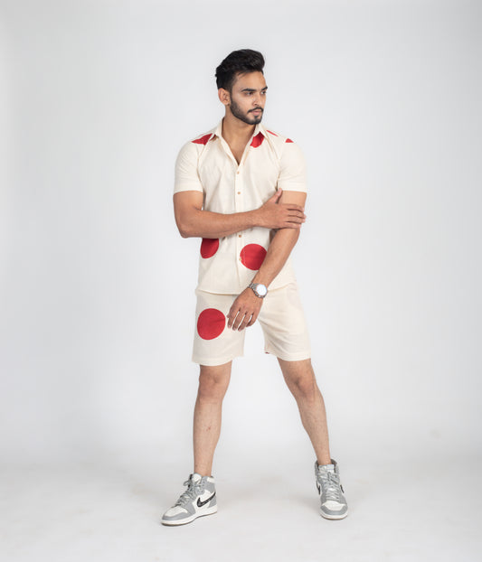 Rising sun Coord set with shorts