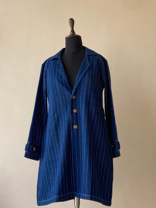 Handwoven Denim long trench