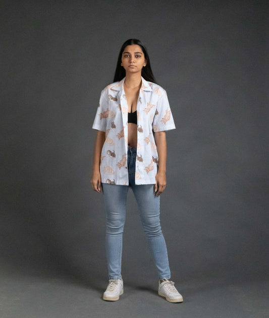 Dog printed cotton shirt
