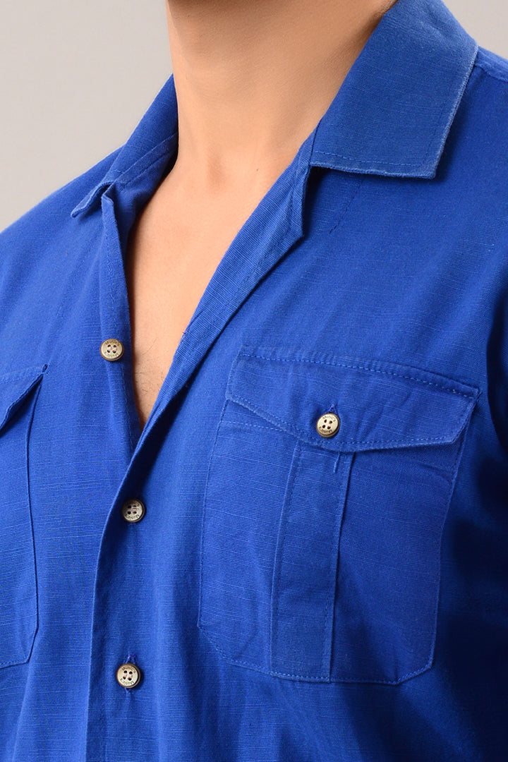 Blue over shirt (shacket) with pants