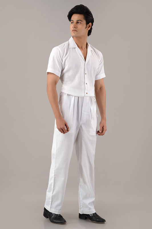 White linen jumpsuit
