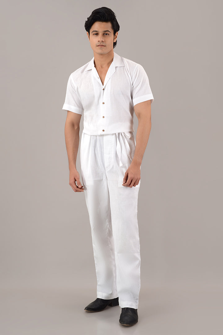 White linen jumpsuit